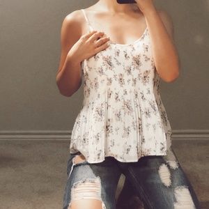 Abercrombie and Fitch White Floral Cami Blouse